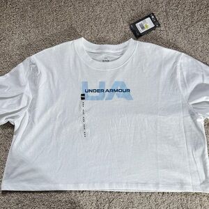 Under Armour White and Light Blue Tee